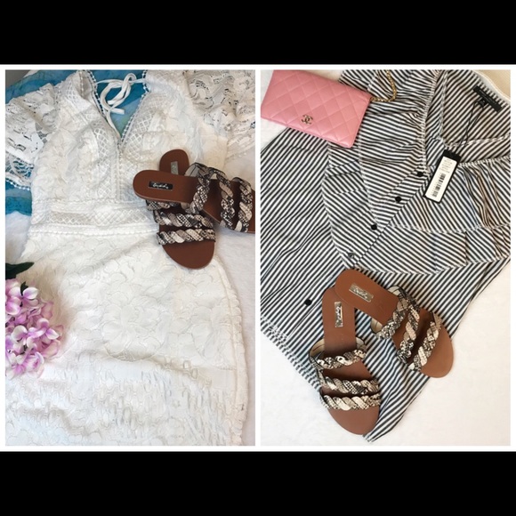 NEW IN BOXSnake Print Braided faux leather sandals - Picture 3 of 8